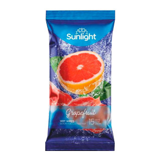 Влажные салфетки SUNLIGHT Фрукты 15 шт (шоу-бокс)