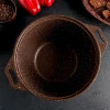 Кастрюля 4 л с антипригарным покрытием (кофейный мрамор) со стеклянной крышкой